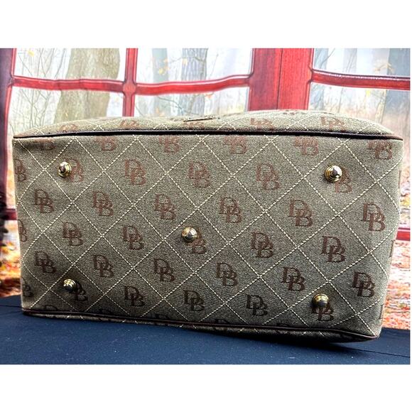 Dooney & Bourke Signature Canvas Tote with Leather Accents - Brown/Beige - Picture 8 of 15